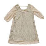 Rachel Kate  Cream Pink Lace Overlay 3/4 Sleeve Scoop Neck Mini Dress Medium NEW Photo 6