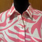 Rails  Ellis Tiger Organic Cotton Gauze Button Down Shirt Pink & White Size Small Photo 7