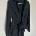 Pretty Little Thing Women’s Black Tie Front Shirt, Size 2 Photo 1