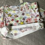 Aerie NWT  Stretch Crop Top Happy Floral Hearts Summer Lightweight Festival Beach Photo 10