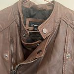 INC  brown leather jacket Size medium. Photo 3
