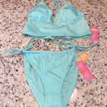 Ninety Nine Bikini Set 2pcs Light Green Ribbed L Bottom XL Top NWT Green Size L Photo 0