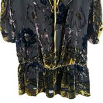 Hale Bob  Silk Velvet Burnout Blouse Beaded Y2K Whimsigoth Size XS Photo 3
