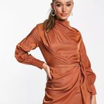 ASOS Rust Cowl Neck Mini Dress Photo 0