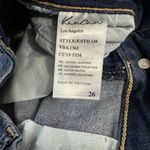 Kancan Distressed Denim 2" Short Women 4 Mid Rise Ripped Dark Wash Boho Festival Blue Size 26 Photo 6