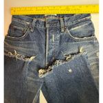 MOUSSY VINTAGE High Rise Straight Leg Jeans Distressed Frayed Hem Size 25 Blue Photo 4