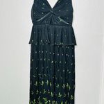 SABINA MUSAYEV Black Red Floral Front Twist Cutout Selina Dress size Medium Photo 2