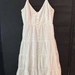 AQUA  White Tiered Eyelet Cotton Midi Dress Photo 1