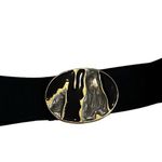 NWT, Vintage 90’s Nan Lewis Stretch Belt with Enamel Buckle Black Photo 5