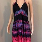 Baby Phat Womens Pink Black tie dye Sexy Flowy Maxi Halter Stretch 2X Dress #196 Photo 5