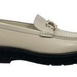 Salvatore Ferragamo Gancini Lug Sole Leather Loafers Beige Size 8.5C Photo 2