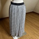 Rachel Zoe  Midi Skirt Womens Medium White Black Dotted Pleated Accordion Photo 6