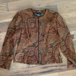 Positive Attitude Brown Floral Long Sleeve Zip Jacket Size Large Photo 2
