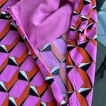 Diane Von Furstenberg 90's Shift Modern Geometric Mini Dress in Pink - Size 10 Photo 14