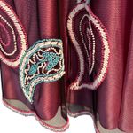 Kay Unger  Women's Skirt Size 8 Burgundy Embroidered Beaded Paisley Lined Fancy Photo 8