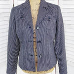 Jones New York Swiss Dot Knit Blazer Jacket Black White 4P Photo 0