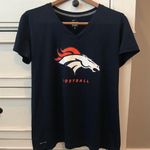 Nike Dri-Fit Navy Blue V Neck Broncos Tee. Size XLarge. Photo 0