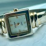 Gossip Mother of Pearl Analog Wristwatch Gold Tone Cuff Vintage Needs Battery Photo 5