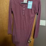 Chaser  NWT long sleeve burgundy tshirt dress Photo 3