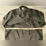 Forever 21  Women Black Mesh Lightweight Zip Front High Neck Track Jacket Size S Photo 12