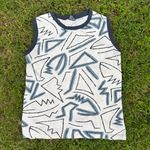 Vintage 80s Le Tigré Single Stitch Ringer Tank Top Blue Size M Photo 0