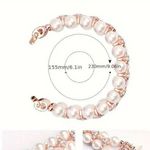 Glamwrist Bands made with light pink pearls and sparkling crystal details. Photo 2