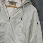 Athleta  White Full Zip Hoodie Hooded Jacket Thumbholes Athleisure Women's M? Photo 2