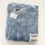 J.Crew NWT  Ruffle-sleeve Denim Mini Dress English Blue Wash Photo 4