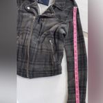 American Eagle Outfitters Plaid Cropped Moto Lined Jacket Size Small Photo 0