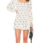 Free People  Two Faces Printed Mini Peasant Dress Flower Photo 0