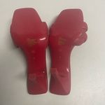 BCBGeneration Red Marlins Leather Snake Embossed Heel Slides Size 6 New With Def Photo 4