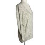 Dynamite  Leopard Print Pullover Sweater S White Stretch Knit V Neck High Low Photo 4