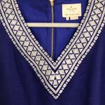 Kate Spade Dress Laureen Embroidered Shift Dress linen blend blue women’s size 4 Photo 3