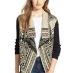 Lucky Brand Aztec Cream & Black Waterfall Open Cardigan Small Photo 0