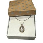 Holy Cross Oval Pendant Necklace NIB Silver Chain Christian Gift Unmarked Photo 10