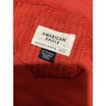American Eagle Sweater Womens XS Orange Waffle Knit V Neck Pullover Oversized Photo 4
