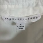 JANE + DELANCEY Embroidered Button Up Shirt sz M White Italian Novelty Vacation Size M Photo 1