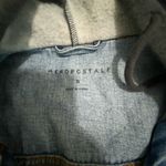 Aeropostale  Blue Denim Hoodie Jacket with Grey Sleeves Photo 2