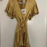 Selfie Leslie Mustard Yellow Silk Dress Photo 2