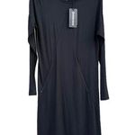 Betabrand Asymmetrical Hem Sweatshirt Travel Dress Black Career Office NWT Photo 0