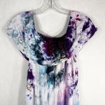Lucky Brand Small Dress Fairy Tale Tie Dye Handmade Off Shoulder Purple Blue 388 Photo 4