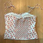 ZARA  Tank Tie Strap Linen Floral Babydoll Blouse Size Medium Photo 4