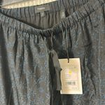 Theory  Silk Fluid Pull On Black Blue Multi Flower Silk Wide Pants Small NWT Photo 3