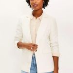 Loft  Modern Blazer Size 2 Off White Lyocell Blend Workwear Career Jacket Photo 0