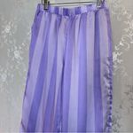 Loft  Lavender and Lilac Striped Sleepwear Set Pajamas Satin Silky XS/S Photo 5