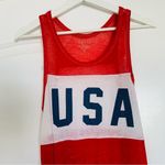 Zoe & Liv  Patriotic Team USA Red White & Blue Weathered Racerback Tank Top | XL Photo 1