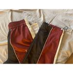 Topshop  sporty shell cuffed tracksuit bottoms in burgundy Photo 3