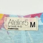 Atelier 5 by Gozde Yilmaz Womens Medium Heart Print Lightweight Top Oversized Yellow Photo 4