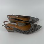 J. Renee Pranil Size 7 M Pewter Silver Rhinestone Slingback Pumps Block Heel Photo 5