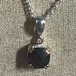 Charter Club  Silver Necklace with Purple Pendant Photo 3